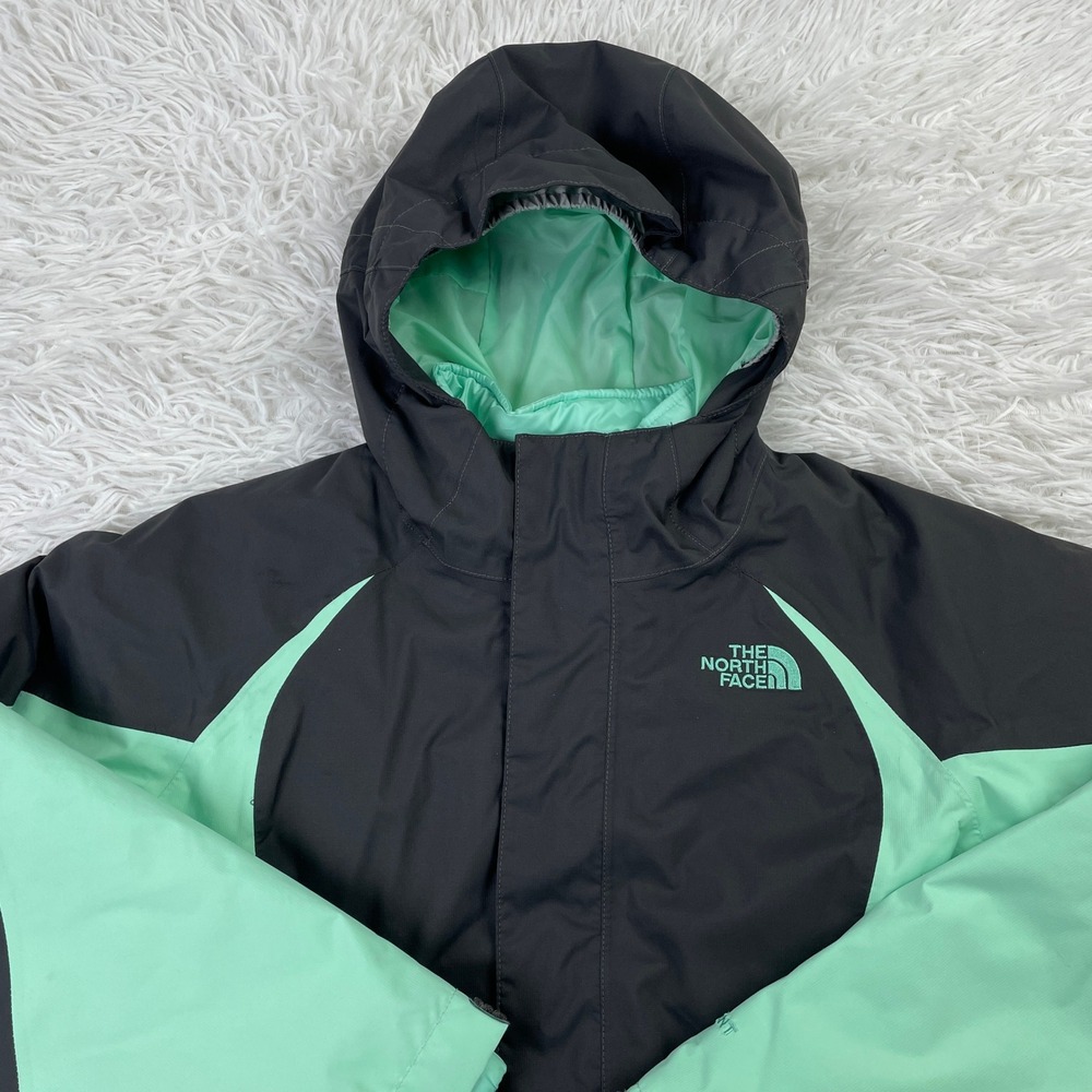 North Face Jacket Girls Large Gray Green Kira Triclimate 3-in-1 HyVent Hooded L - Picture 2 of 13